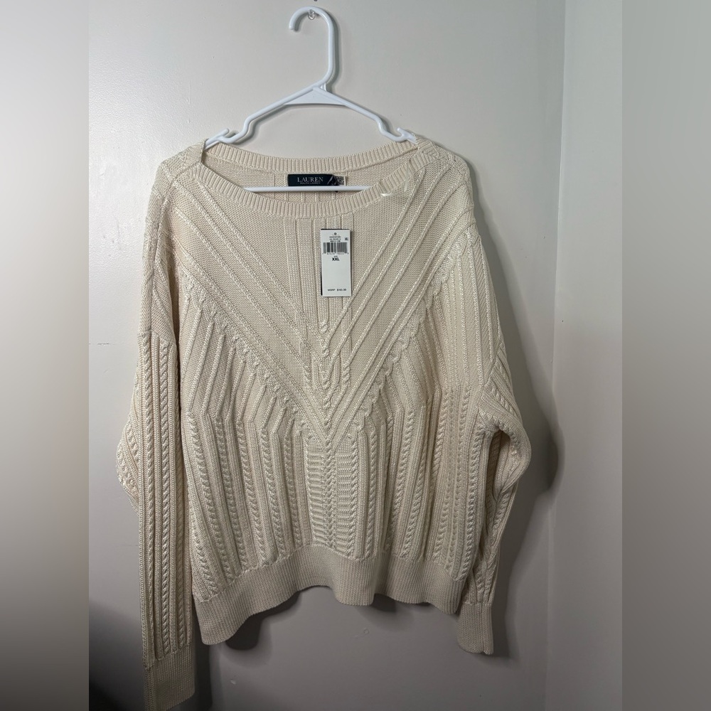 Ralph Lauren Cream Cable Knit Sweater